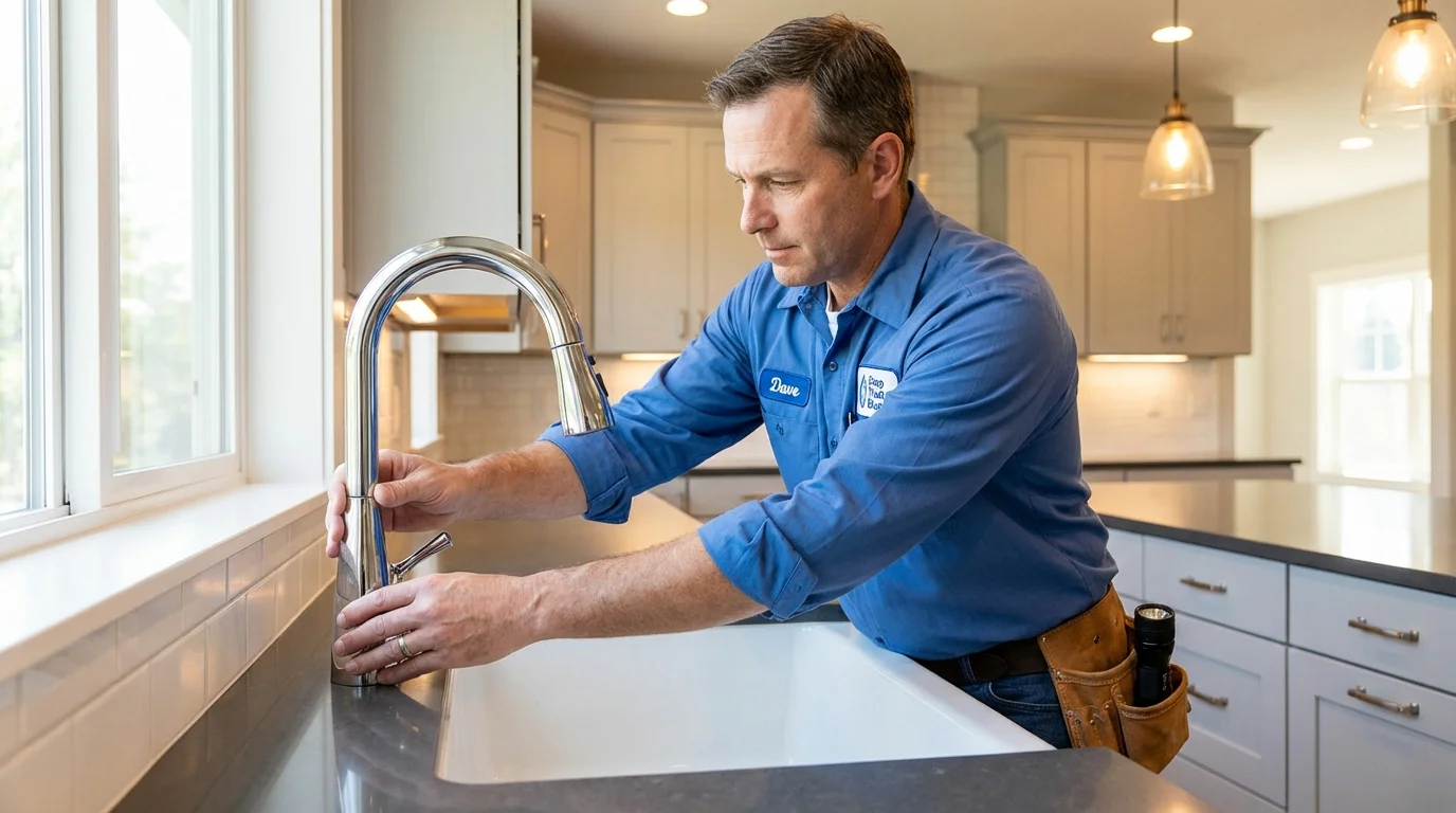 Kitchen faucet installation by Johns Plumbing LLC in Terrebonne
